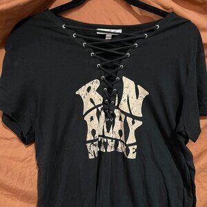 Express Lace-Up Graphic Tee